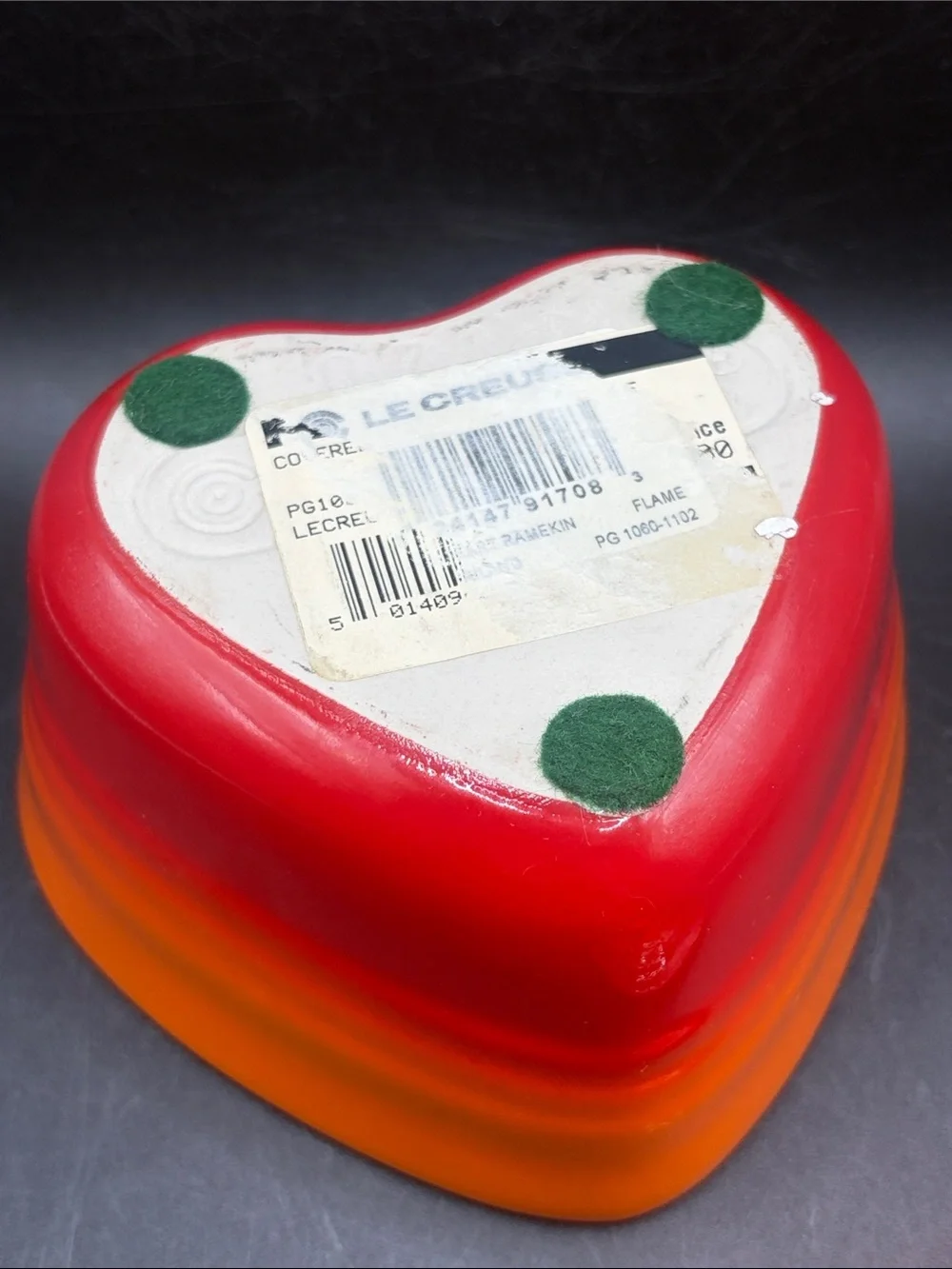 Le Creuset Petit Ramekin D'Amour Flame Red & Orange Lidded Stoneware Kitchenware